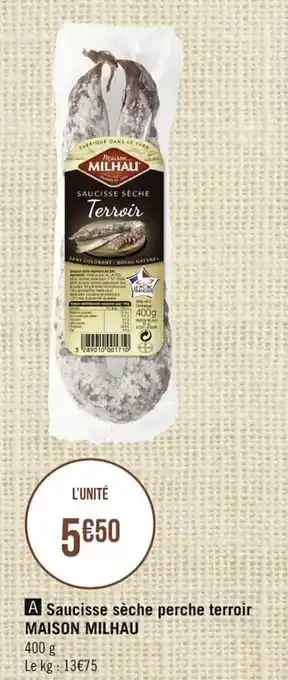 MAISON MILHAU saucisse sèche perche terroir