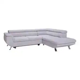 Modern living canapé angle droit convertible avec méridienne phoenix gris clair