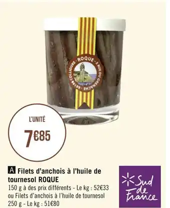Roque filets d’anchois à l’huile de tournesol