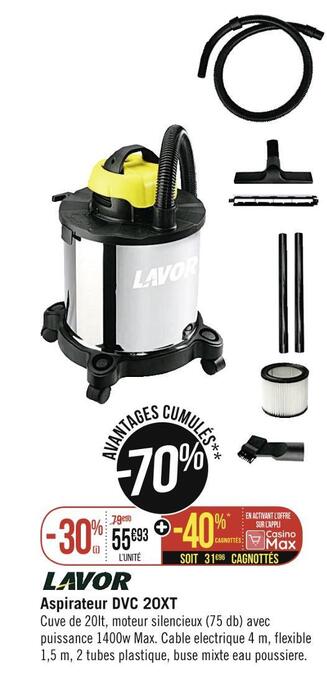 Géant Casino Lavor aspirateur dvc 20xt offre