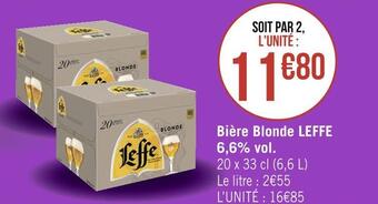 Géant Casino Leffe bière blonde 6,6% vol. offre