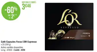 Géant Casino L’or café capsules forza espresso offre