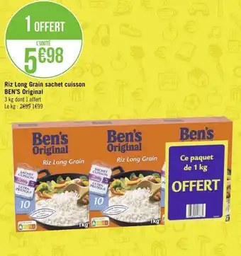 Géant Casino Uncle ben’s riz long grain sachet cuisson original offre