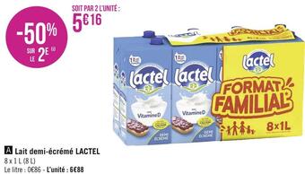 Géant Casino Lactel lait demi-écrémé offre