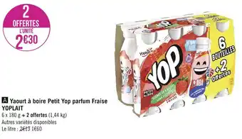 Géant Casino Yoplait yaourt à boire petit yop parfum fraise offre