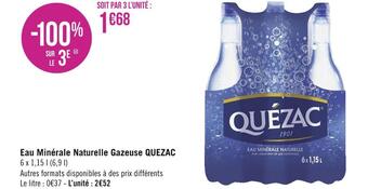 Géant Casino Quezac eau minérale naturelle gazeuse offre