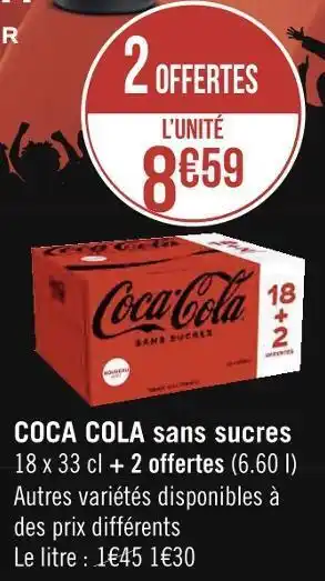Géant Casino Coca-cola coca cola sans sucres offre