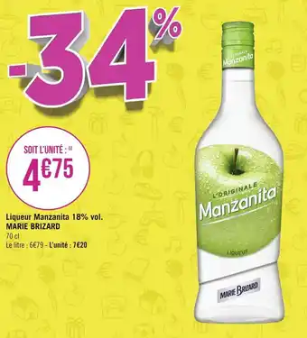 Géant Casino Marie brizard liqueur manzanita 18% vol. offre