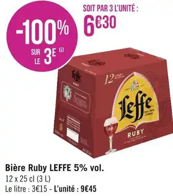 Géant Casino Leffe bière ruby 5% vol. offre