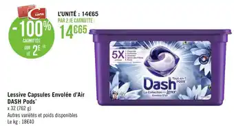 Géant Casino Dash lessive capsules envolée d’air pods* offre