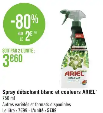 Géant Casino Ariel spray détachant blanc et couleurs* offre