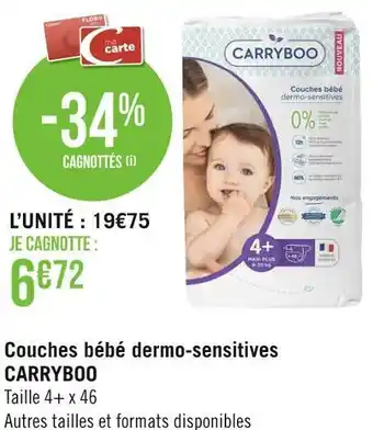 Géant Casino Carryboo couches bébé dermo-sensitives offre