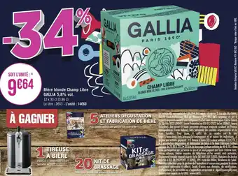 Géant Casino Gallia bière blonde champ libre 5,8% vol. offre