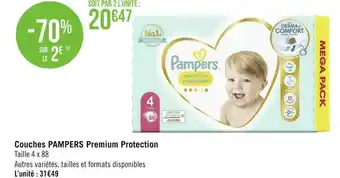 Géant Casino Pampers couches premium protection offre