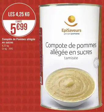 Géant Casino Episaveurs compote de pommes allégée en sucres offre