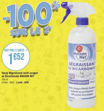 Géant Casino Maison net spray dégraissant multi-usages au bicarbonate offre