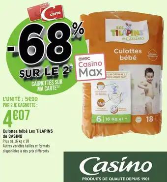 Géant Casino Casino culottes bébé les tilapins de casino offre