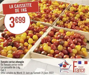 Tomate cerise allongée