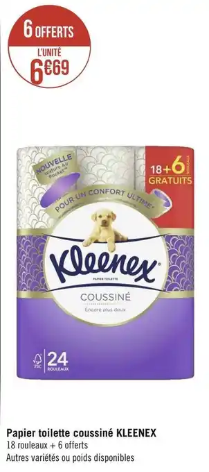 Géant Casino Kleenex papier toilette coussiné offre