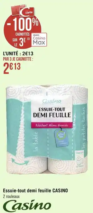Géant Casino Casino essuie-tout demi feuille offre