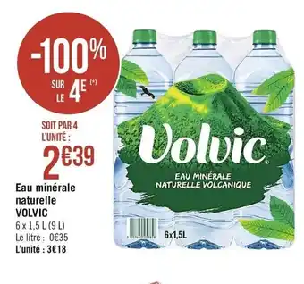 Casino Supermarchés Eau minérale naturelle Volvic offre