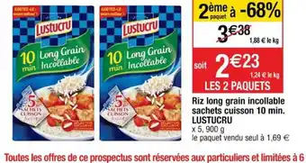 Cora x Carrefour Riz Long Frain Incollable Sachets Cuisson 10min Lustucru offre