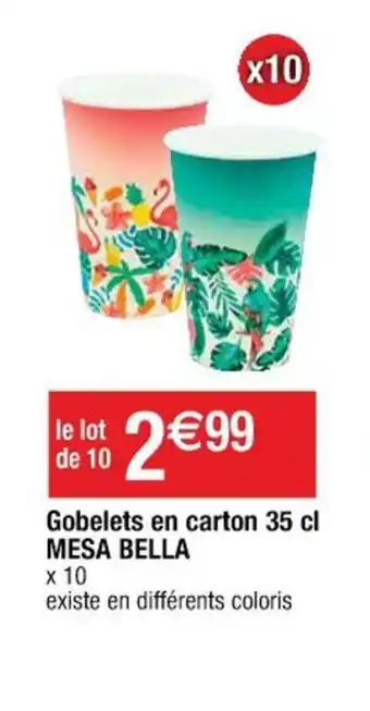Cora x Carrefour Gobelets En arton 35cl Mesa Bella offre