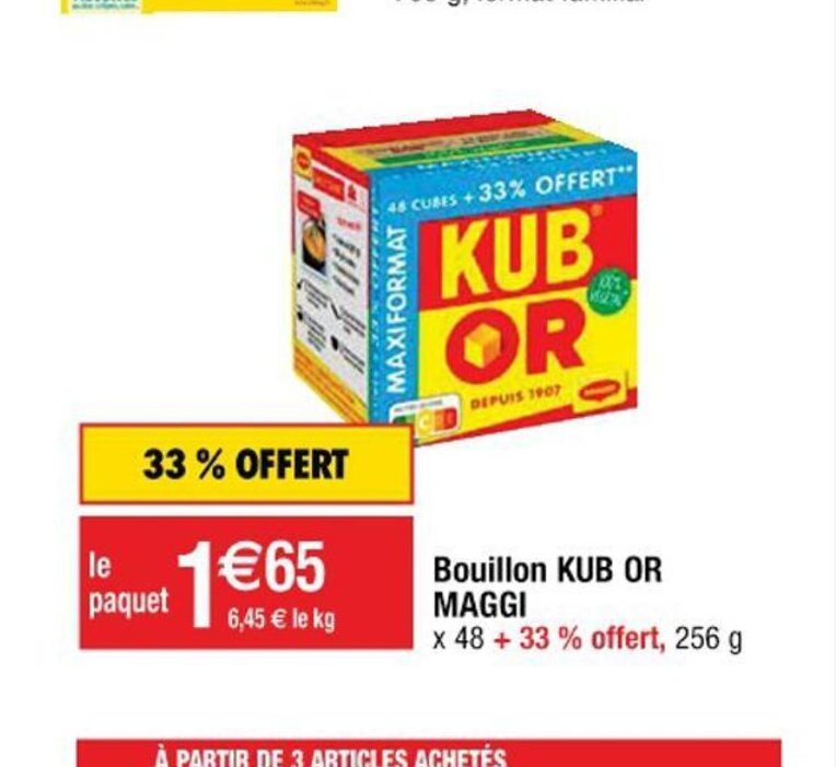 Promo Bouillon Kub Or Maggi chez Cora