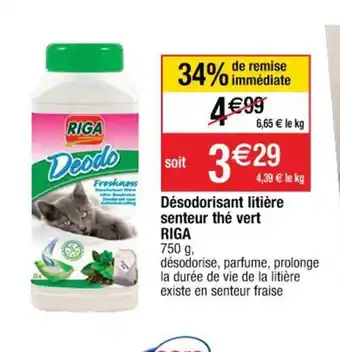Cora x Carrefour Désodorisant Litière Senteur Thé Vert Riga offre