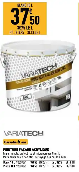 Brico Cash Variatech Peinture Façade Acrylique offre
