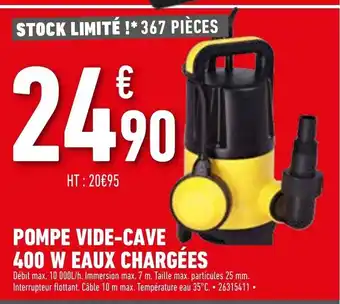 Brico Cash Pompe Vide-Cave 400w Eaux Chargées offre