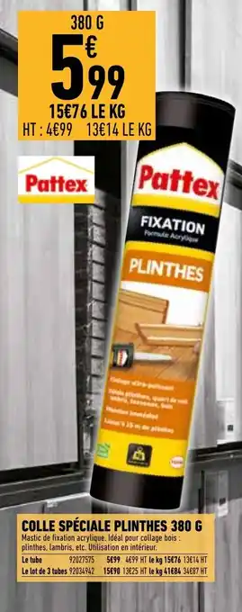 Brico Cash Colle Spéciale Plinthes 380g offre