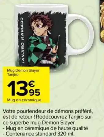 Carrefour Mug Demon Slayer Tanjiro offre