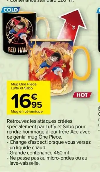 Carrefour Mug One Piece Luffy Et Sabo offre