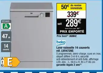 Cora x Carrefour Beko Lave-Vaisselle 14 Couverts offre