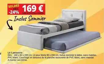 KREABEL Lit 1 Personne offre
