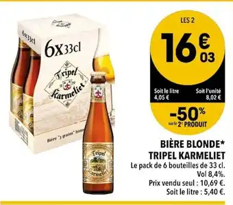 Tripel Karmeliet BiĂšre Blonde