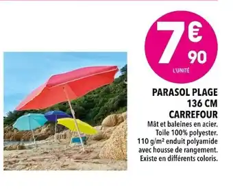 Supeco Parasol Plage 136cm Carrefour offre