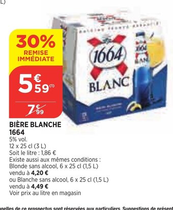 Bi1 1664 Bière Blonde offre