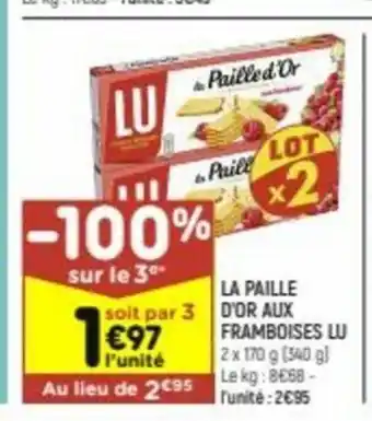 Leader Price La Paille d'Or Aux Framboises Lu offre