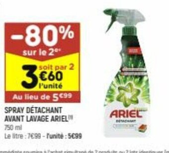 Leader Price Spray Détachant Avant Lavage Ariel offre
