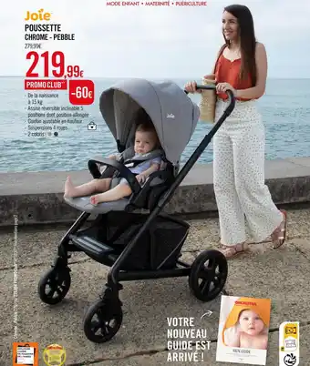 Joie poussette chrome - pebble