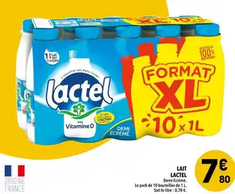 Supeco Lactel lait offre