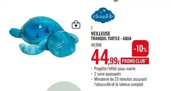 Cloud-b veilleuse tranquil turtle - aqua