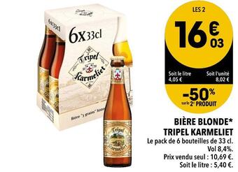 Supeco Tripel karmeliet bière blonde offre