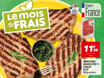 Netto NETTO Viande bovine : 4 basses côtes à griller offre