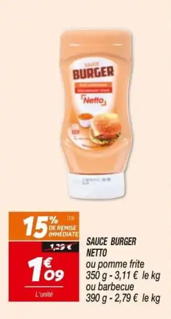 Netto NETTO sauce burger offre