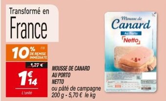 Netto NETTO mousse de canard au porto offre