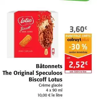 Colruyt Bâtonnets the original speculoos biscoff lotus offre