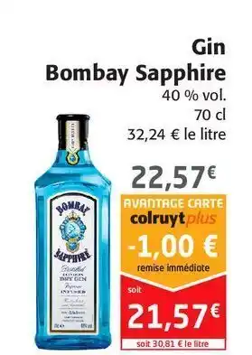 Colruyt Gin bombay sapphire offre